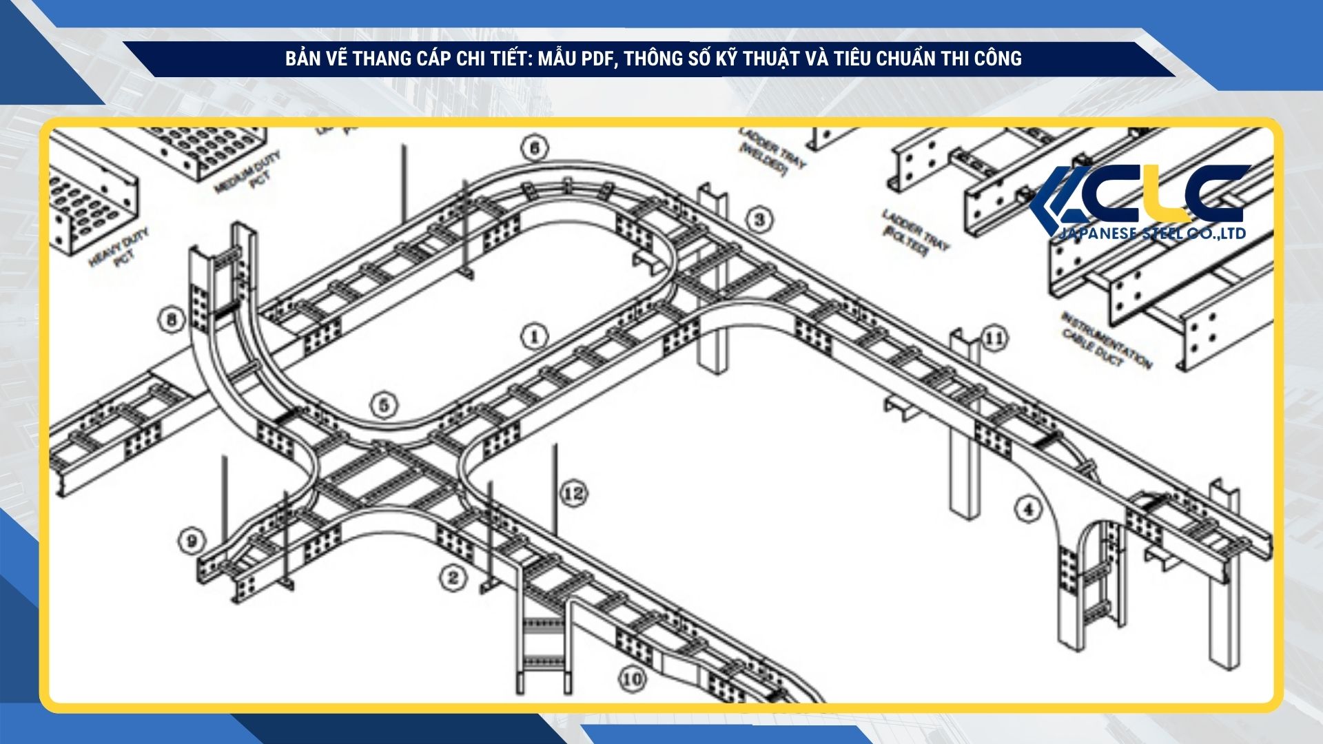Bản Vẽ Thang Cáp Chi Tiết PDF/CAD, Thông Số & Lưu Ý Thi Công