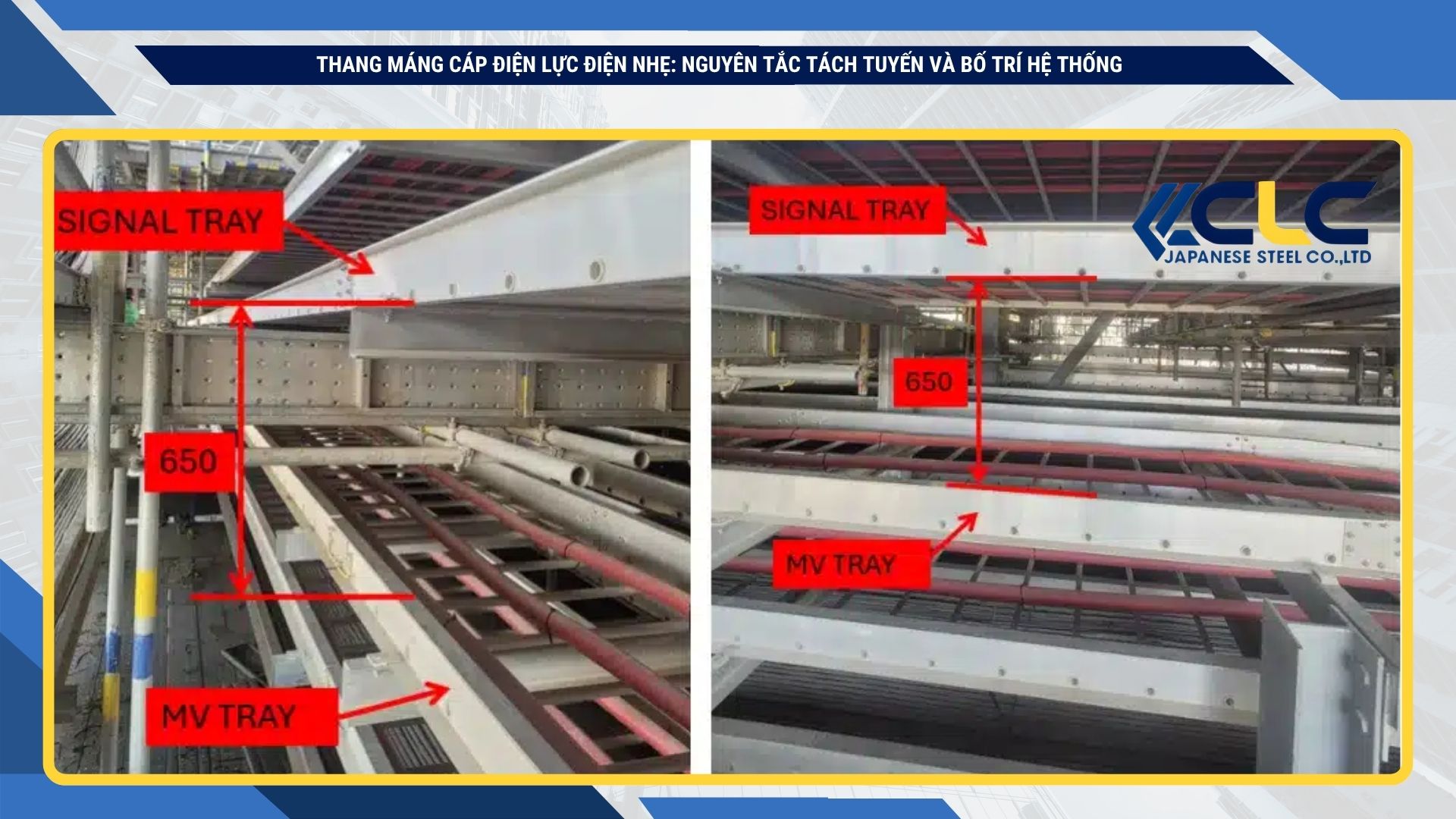 Thang máng cáp điện lực điện nhẹ: Nguyên tắc tách tuyến và bố trí hệ thống
